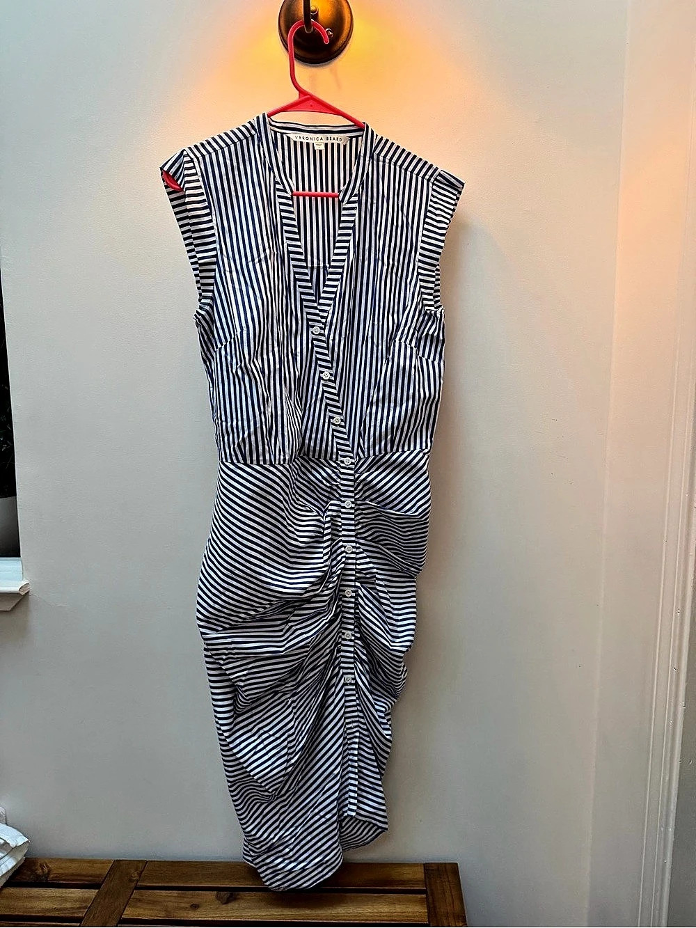 Veronica Beard Teagan Striped Maxi Dress Blue & White Small Like New. Size 8